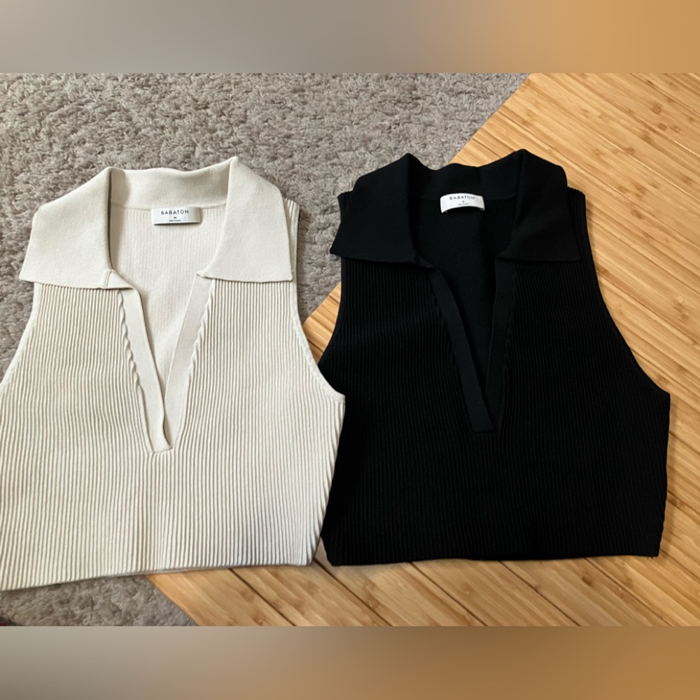 Artizia Babaton Sculpt knit crop tops sz M